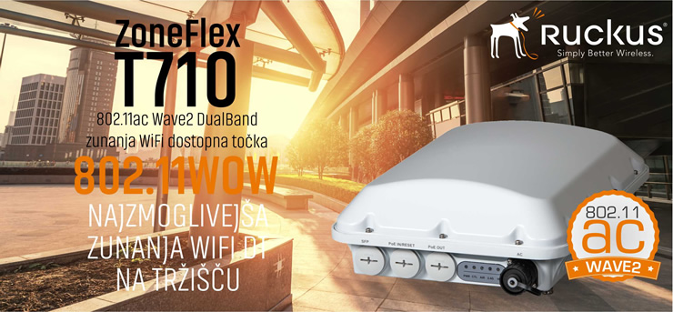 ZoneFlex T710 - zunanja (outdoor) 802.11ac Wave2 WiFi dostopna točka