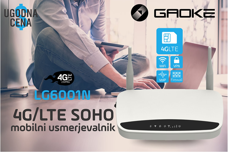Gaoke LG6001N - cenovno ugoden 4G/LTE mobilni usmerjevalnik za SOHO okolja