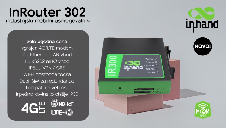 InHand Networks | InRouter 302 - industrijski 4G/LTE mobilni usmerjevalnik z najnižjo ceno na trgu