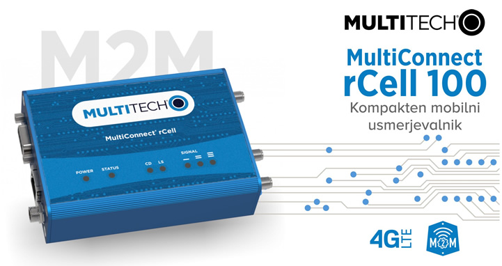 MultiTech | MultiConnect rCell100 - kompakten 2G/3G/4GLTE mobilni usmerjevalnik