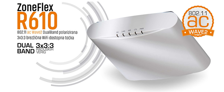 Ruckus Wireless | ZoneFlex R610 - pametna 802.11ac Wave2 brezžična WiFi dostopna točka