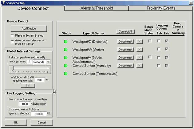Okno z osnovnimi nastavitvami delovanja sistema 
