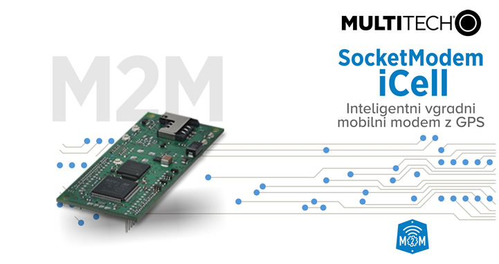 MultiTech | SocketModem iCell - inteligentni vgradni mobilni modemski modul z GPS / 2G ali 3G (MTSMC-x-IP Series)