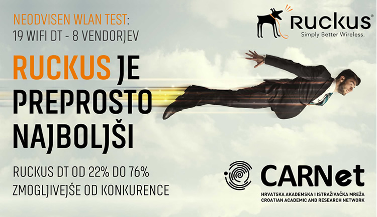 Ruckus Wireless | CARNet primerjalno testiranje zmogljivosti vodilnih brez�i�nih WiFi DT | Ruckus Wireless je preprosto najbolj&scaron;i!